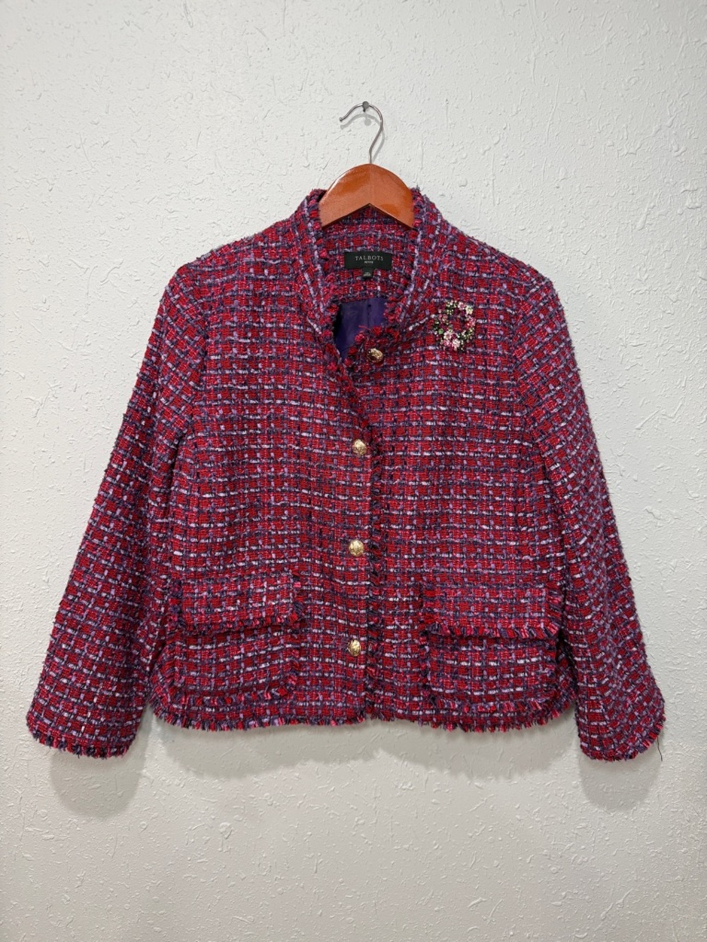 Talbots Tweed Blazer Button-Front Jacket - Picture 6 of 12